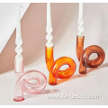 custom colored crystal glass candle stick holders